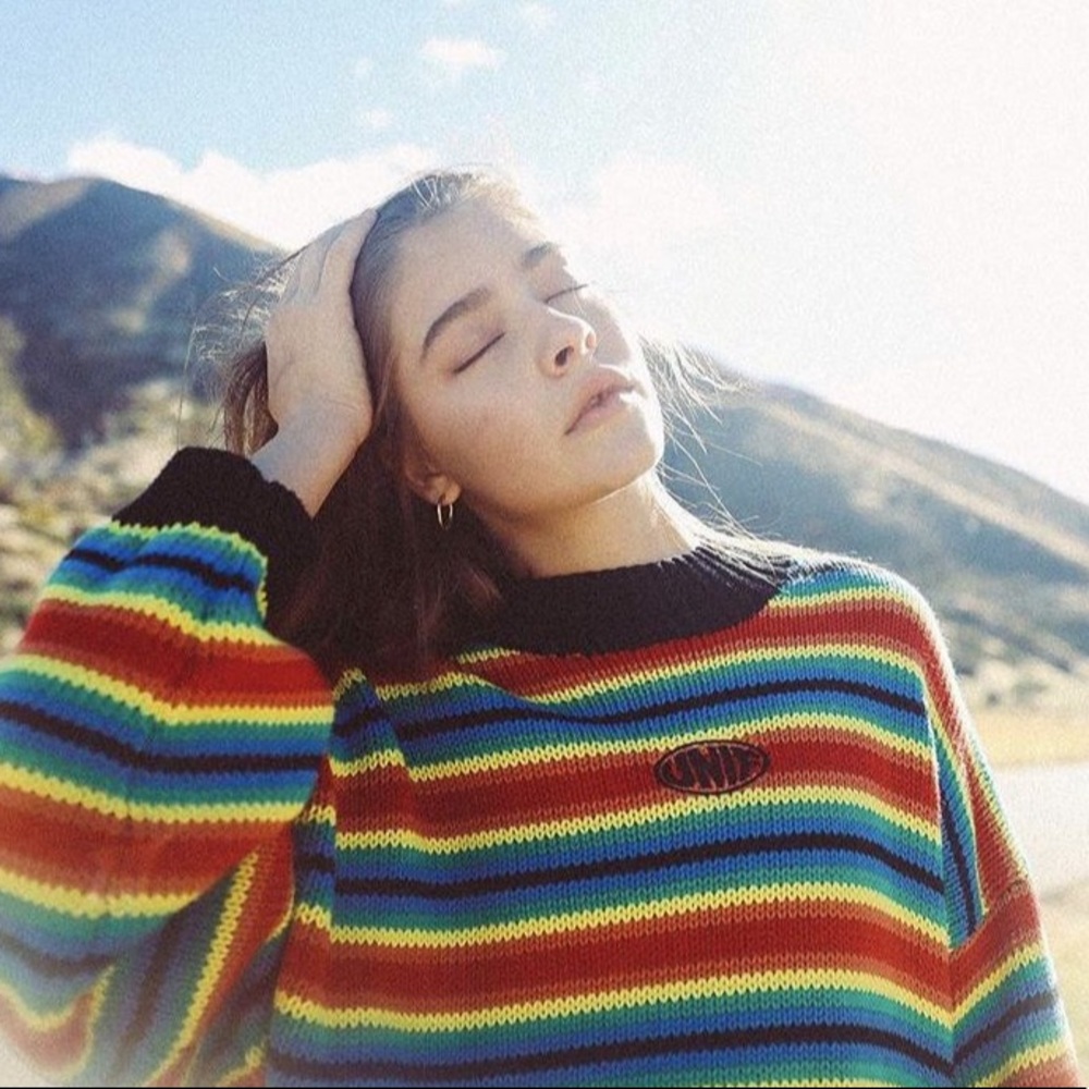 UNIF Clarissa Rainbow Striped Sweater